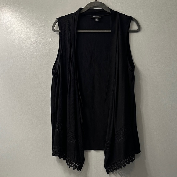 AB Studio Black Cardigan with Lace Detail - Picture 1 of 4